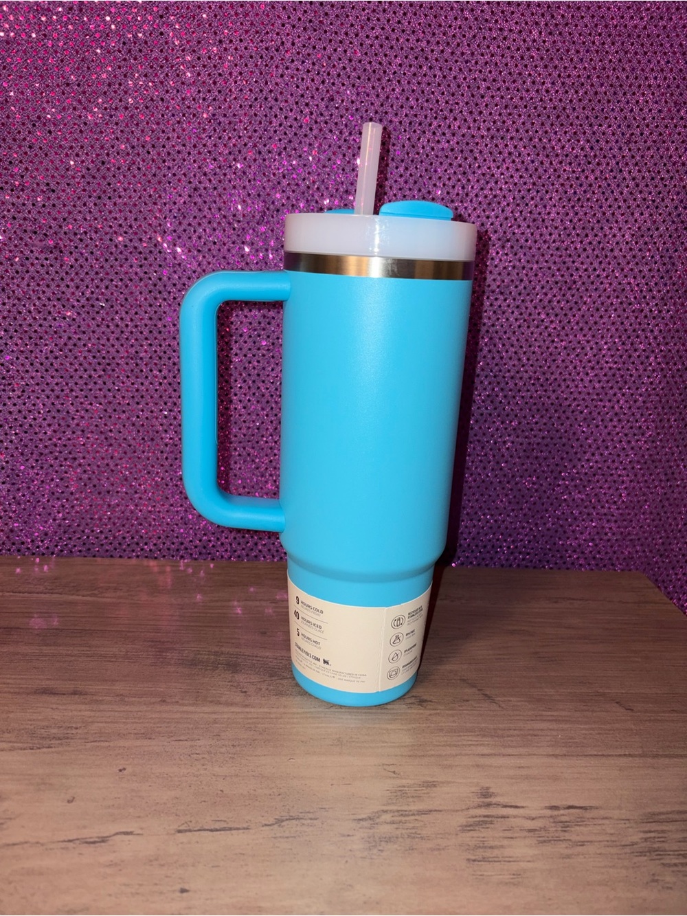 Stanley Quencher 30oz Tumbler Bright Turquoise Handle Straw Insulated Cup - Picture 6 of 11